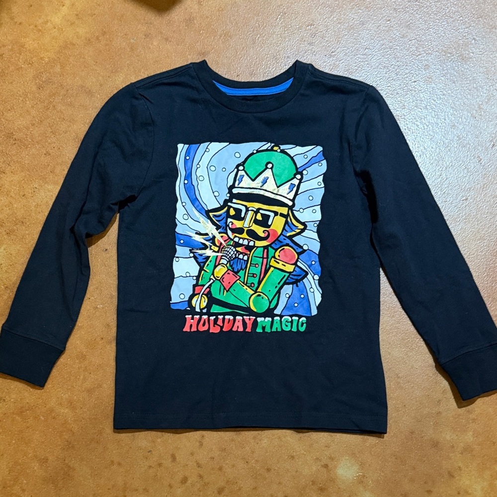 New Tommy Bahama Kids Long Sleeve Shirt - Black with Nutcracker